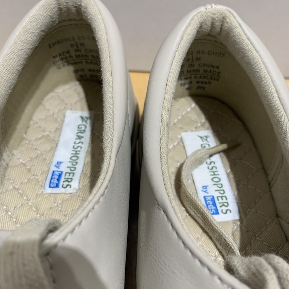 Grasshoppers Shoes Womens 6.5M Casual Sneakers Beige Canvas Wedge Lace Up‎ - Picture 5 of 7